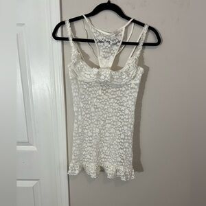 Victoria Secret The Lacie White Chemise and Thong set,Medium